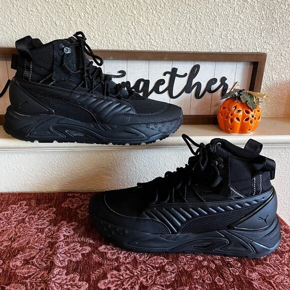 Puma RS Men’s Track Mid Lifestyle Black Ankle Sport Shoes Size 11 Sporty - Picture 10 of 16